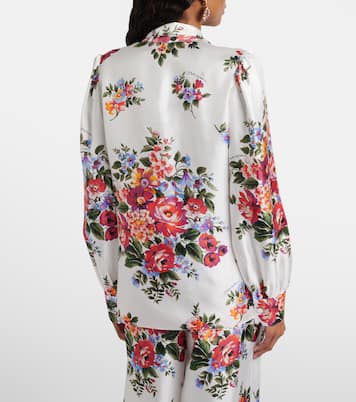 Floral tie-neck silk blouse | Dolce&Gabbana