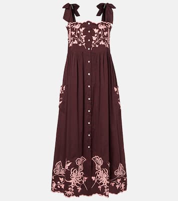 Besticktes Midikleid aus Baumwolle | Juliet Dunn