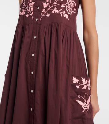 Besticktes Midikleid aus Baumwolle | Juliet Dunn