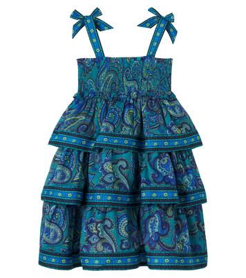Vestido de algodón fruncido con paisley | Zimmermann Kids