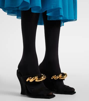 Sandali Wave Jewel 110 in suede con zeppa | Alaïa