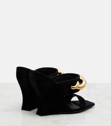 Sandali Wave Jewel 110 in suede con zeppa | Alaïa