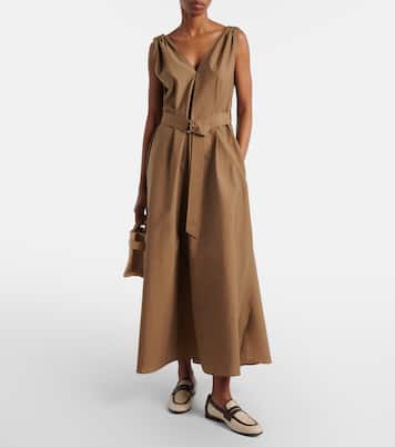 Midikleid aus einem Baumwollgemisch | Brunello Cucinelli