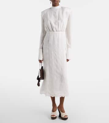 Embroidered silk, wool and cotton-blend midi dress | Magda Butrym