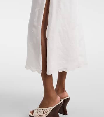 Embroidered silk, wool and cotton-blend midi dress | Magda Butrym