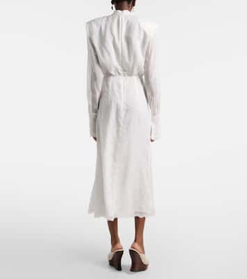 Embroidered silk, wool and cotton-blend midi dress | Magda Butrym