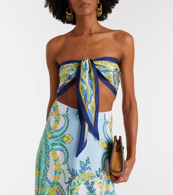 Printed silk bandeau top | Etro