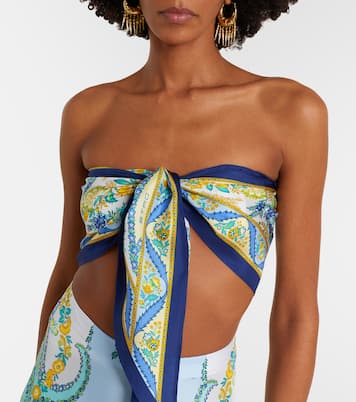 Printed silk bandeau top | Etro