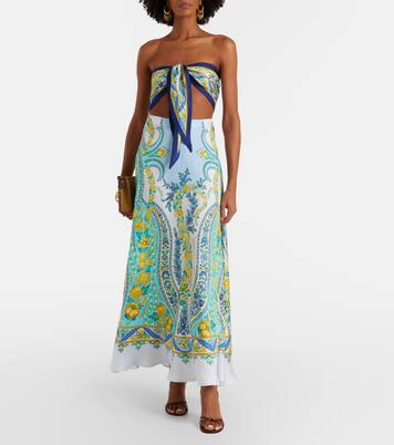 Printed silk bandeau top | Etro