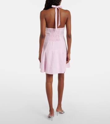 Vestido corto Murano de lino con cuello halter | Faithfull