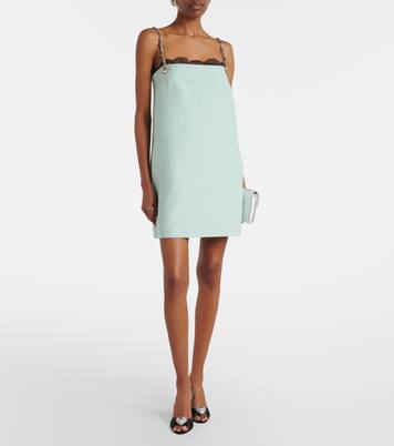 Vestido corto de Crepe Couture adornado | Valentino