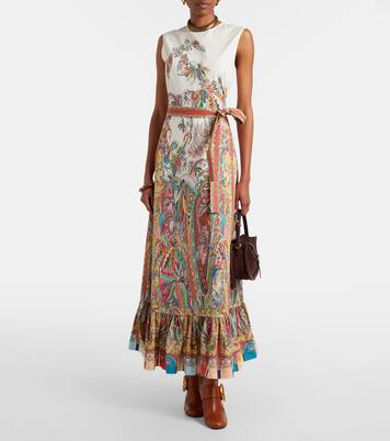 Belted printed cotton maxi dress | Etro