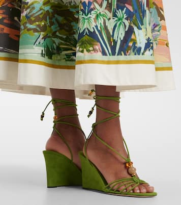 Lola embellished suede wedge sandals | Jimmy Choo