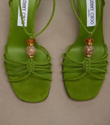 Lola embellished suede wedge sandals | Jimmy Choo