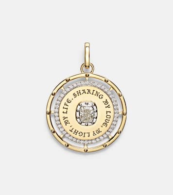 True Love Lovestruck Commitment Large 18kt gold pendant with diamonds | FoundRae
