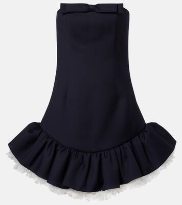 Bow-detail ruffled wool minidress | Shushu/Tong