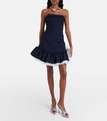 Bow-detail ruffled wool minidress | Shushu/Tong