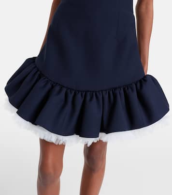 Bow-detail ruffled wool minidress | Shushu/Tong