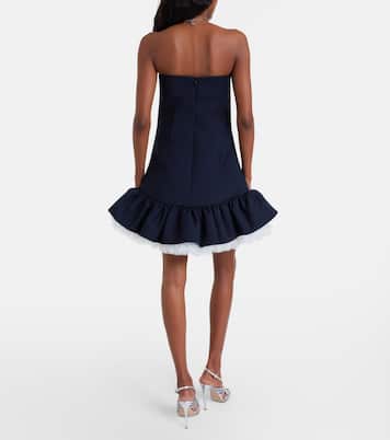 Bow-detail ruffled wool minidress | Shushu/Tong
