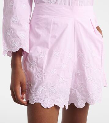 Embroidered cotton poplin shorts | Juliet Dunn