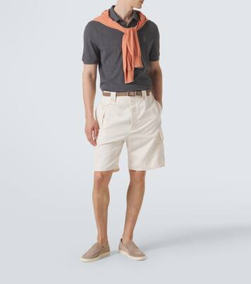 Slip-Ons Chevron aus Veloursleder | Brunello Cucinelli