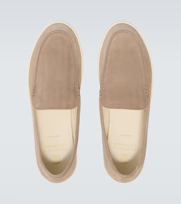 Slip-Ons Chevron aus Veloursleder | Brunello Cucinelli