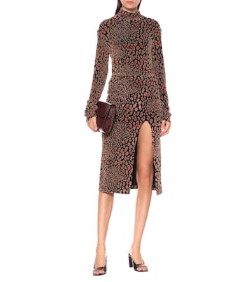 Falda midi Leo de terciopelo | Caroline Constas