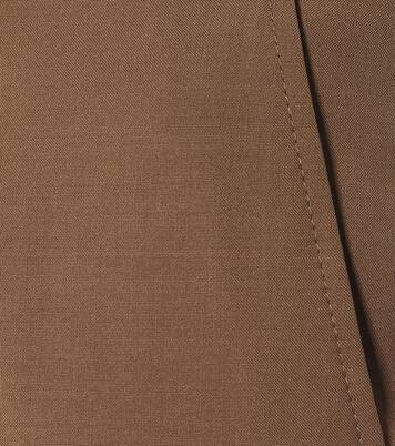 Pantalon Nicola à taille haute en laine mélangée | Deveaux New York