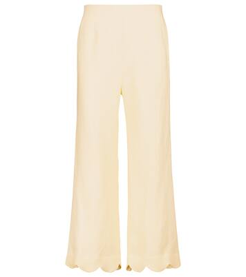 Pantalon droit taille haute en lin | Lisa Marie Fernandez