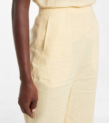 Pantalon droit taille haute en lin | Lisa Marie Fernandez