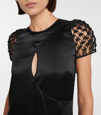 Robe midi Audun en satin de soie | Safiyaa