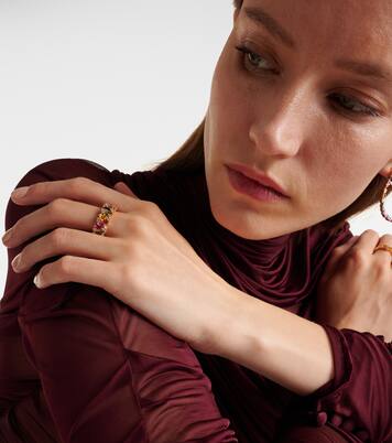 Ring Audrey aus 18kt Gelbgold (750/1000) mit Diamanten und Saphiren | Suzanne Kalan