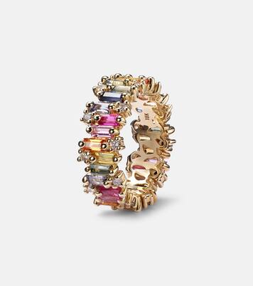 Ring Audrey aus 18kt Gelbgold (750/1000) mit Diamanten und Saphiren | Suzanne Kalan