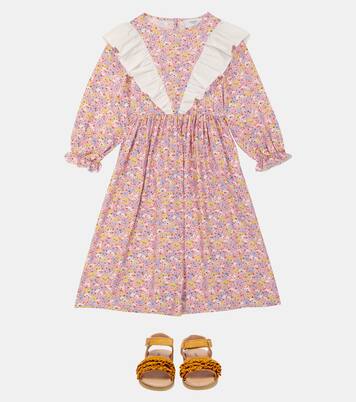 Ruffled suede sandals | Petit Nord