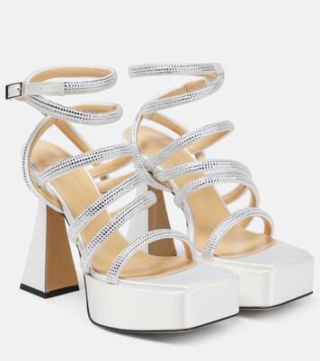 Sandalias con plataforma Sydney de satén | Mach & Mach
