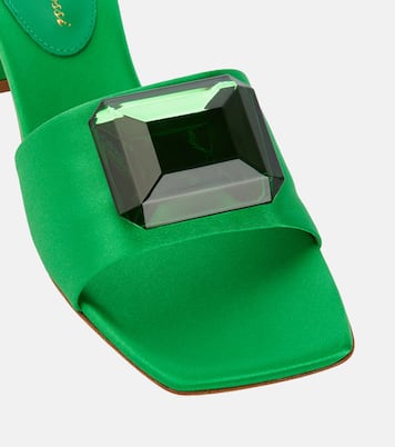 Verzierte Pantoletten Jaipur 55 aus Satin | Gianvito Rossi