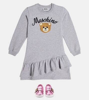 Teddy Bear cotton-blend sweatshirt dress | Moschino Kids