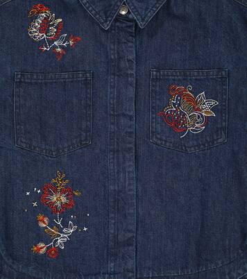 Florencia embroidered denim overshirt | The New Society