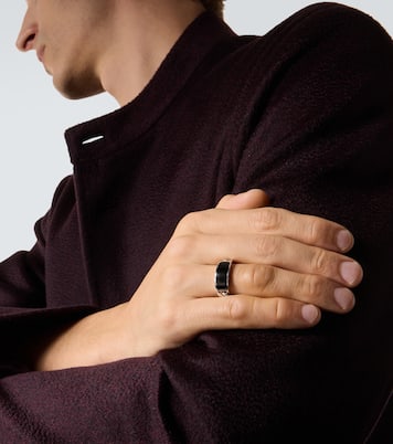 Ring ID Link aus 18kt Weißgold mit Onyx | Shay Jewelry