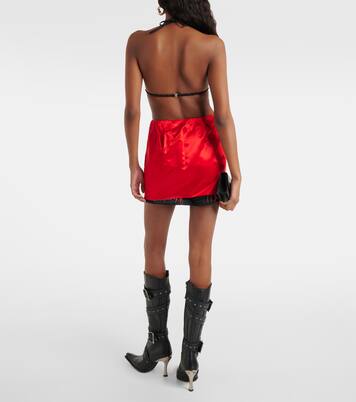 Minifalda de satén con aplique floral | Didu