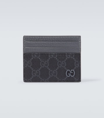 Leather-trimmed GG canvas card holder | Gucci