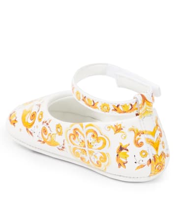 Baby printed leather ballet flats | Dolce&Gabbana Kids