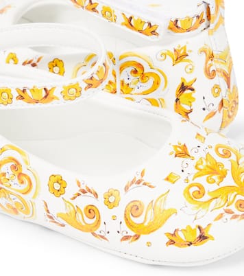 Baby printed leather ballet flats | Dolce&Gabbana Kids