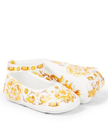 Baby printed leather ballet flats | Dolce&Gabbana Kids