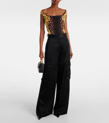 Barocco silk bodysuit | Versace