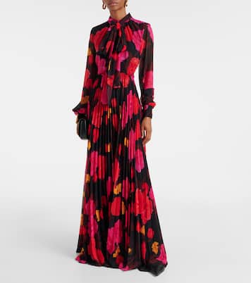 Floral pleated voile gown | Erdem