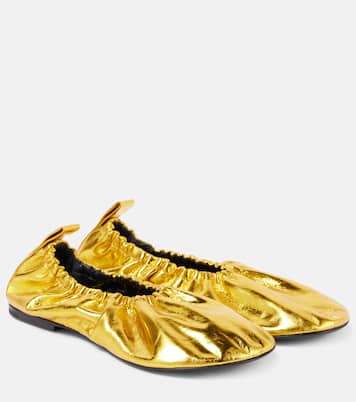 Ballerinas aus Metallic-Leder | Jil Sander