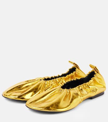 Ballerinas aus Metallic-Leder | Jil Sander