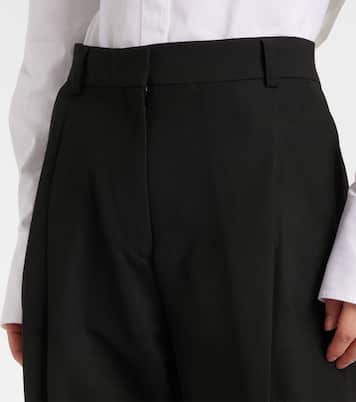 Pantalones rectos de sarga de tiro alto | Toteme