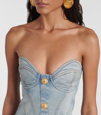 Denim bustier dress | Balmain